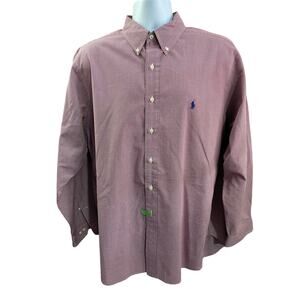 Ralph Lauren Dress Shirt Size 17.5 / 34–35 Maroon White Check Classic Fit